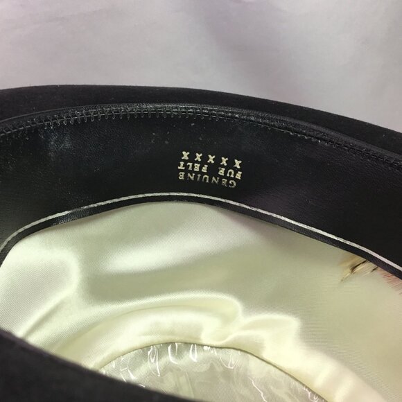 Beaver Brands Hats Derby Black 5X Fur Size 7 - Picture 13 of 13
